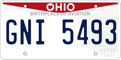 OH license plate GNI5493