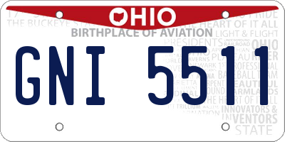 OH license plate GNI5511
