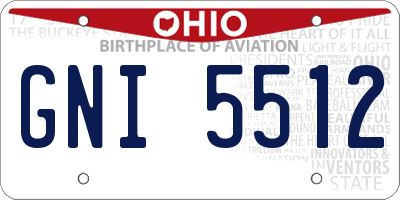 OH license plate GNI5512