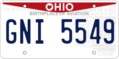 OH license plate GNI5549