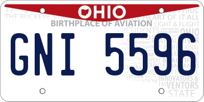 OH license plate GNI5596
