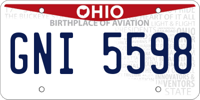 OH license plate GNI5598