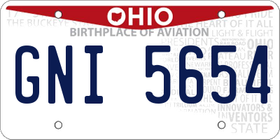 OH license plate GNI5654