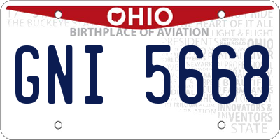 OH license plate GNI5668