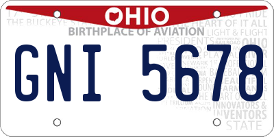 OH license plate GNI5678