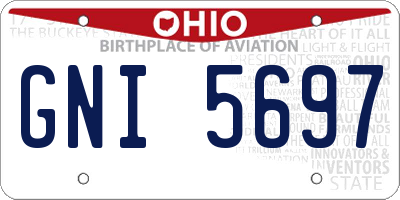 OH license plate GNI5697