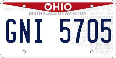 OH license plate GNI5705