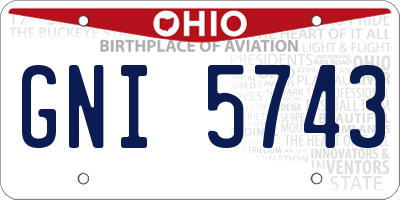 OH license plate GNI5743