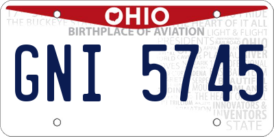 OH license plate GNI5745