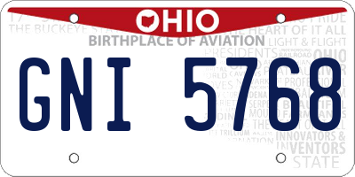 OH license plate GNI5768