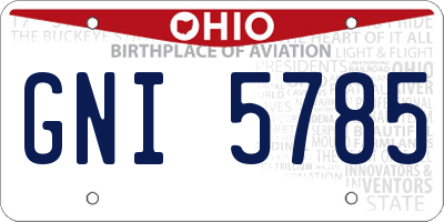 OH license plate GNI5785