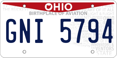 OH license plate GNI5794