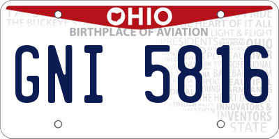OH license plate GNI5816