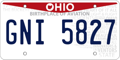 OH license plate GNI5827