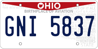 OH license plate GNI5837