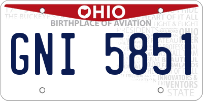 OH license plate GNI5851