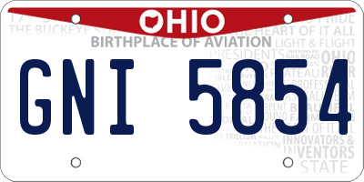 OH license plate GNI5854