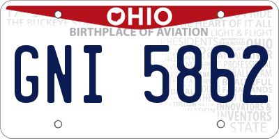 OH license plate GNI5862
