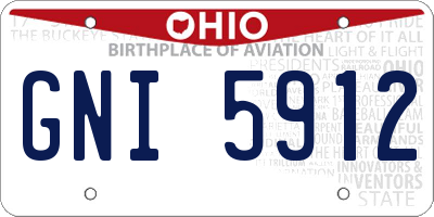 OH license plate GNI5912