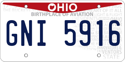 OH license plate GNI5916