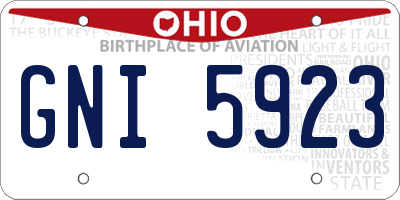 OH license plate GNI5923