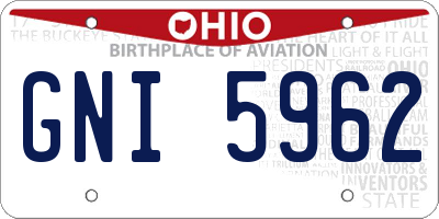 OH license plate GNI5962