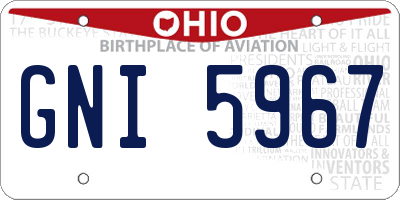 OH license plate GNI5967