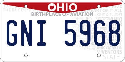 OH license plate GNI5968