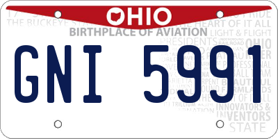 OH license plate GNI5991