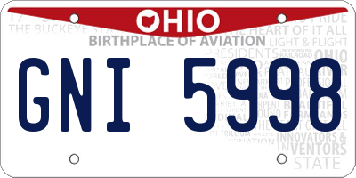 OH license plate GNI5998