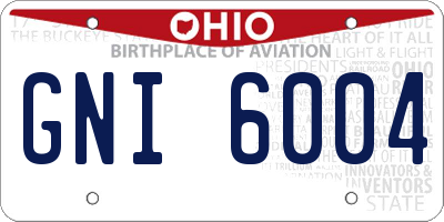 OH license plate GNI6004