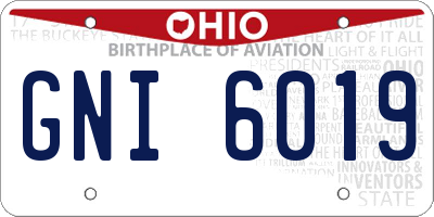 OH license plate GNI6019