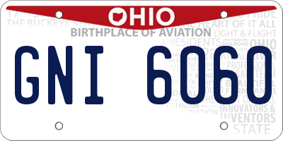 OH license plate GNI6060