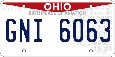 OH license plate GNI6063