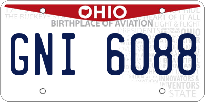 OH license plate GNI6088