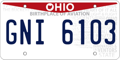 OH license plate GNI6103