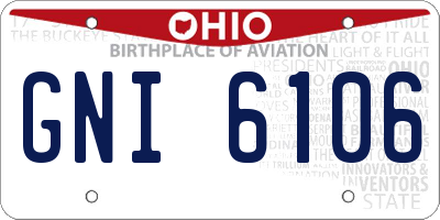OH license plate GNI6106
