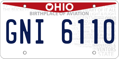 OH license plate GNI6110