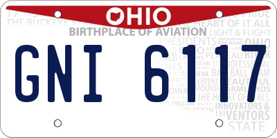 OH license plate GNI6117