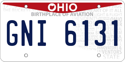 OH license plate GNI6131