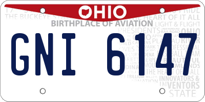 OH license plate GNI6147