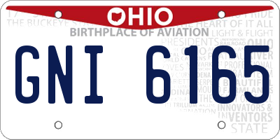 OH license plate GNI6165