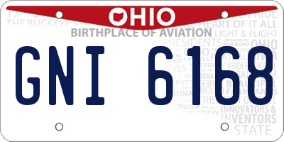 OH license plate GNI6168