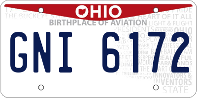 OH license plate GNI6172
