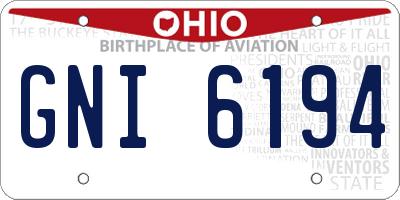 OH license plate GNI6194