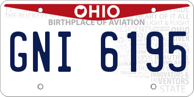 OH license plate GNI6195