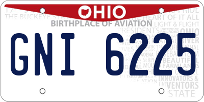 OH license plate GNI6225