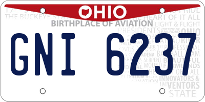 OH license plate GNI6237
