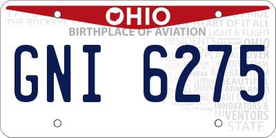 OH license plate GNI6275