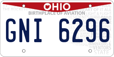 OH license plate GNI6296